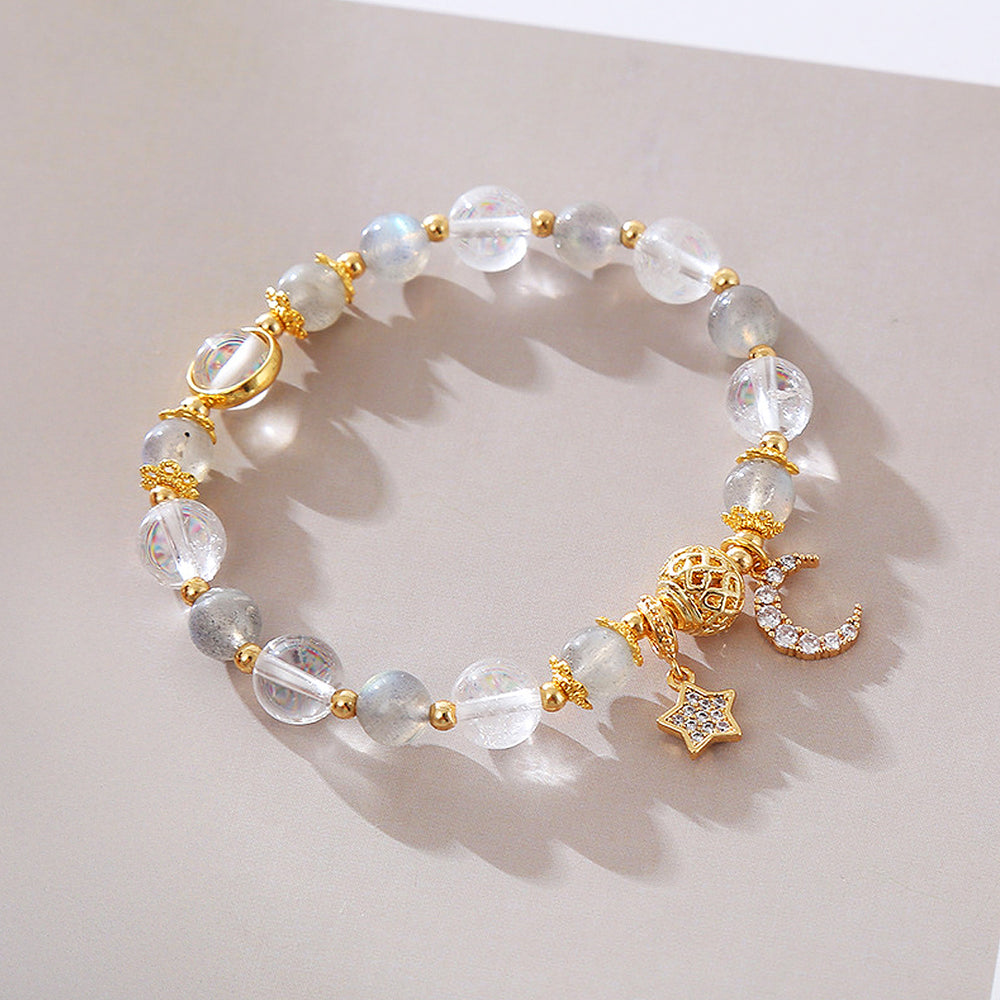 C210 - Gray Moonstone with White Crystal