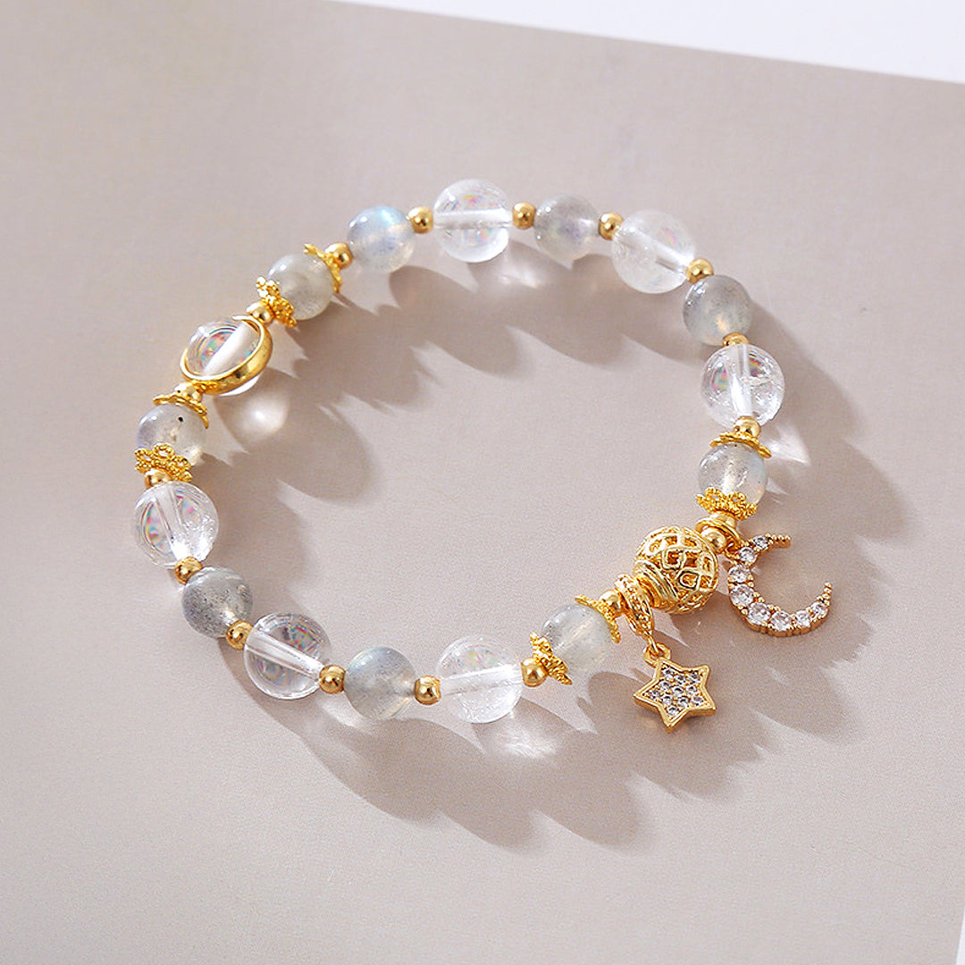 C210 - Gray Moonstone with White Crystal