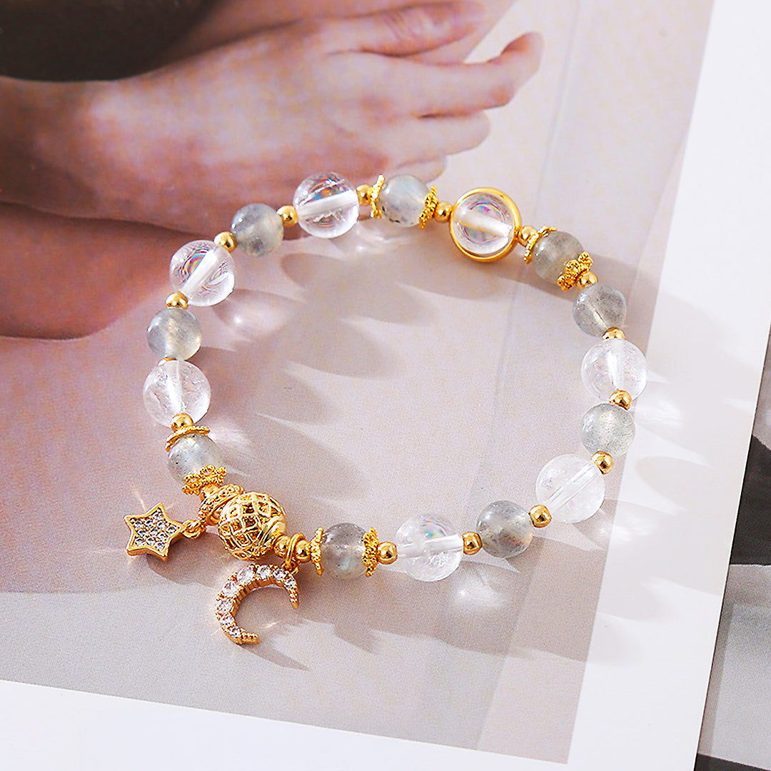 C210 - Gray Moonstone with White Crystal
