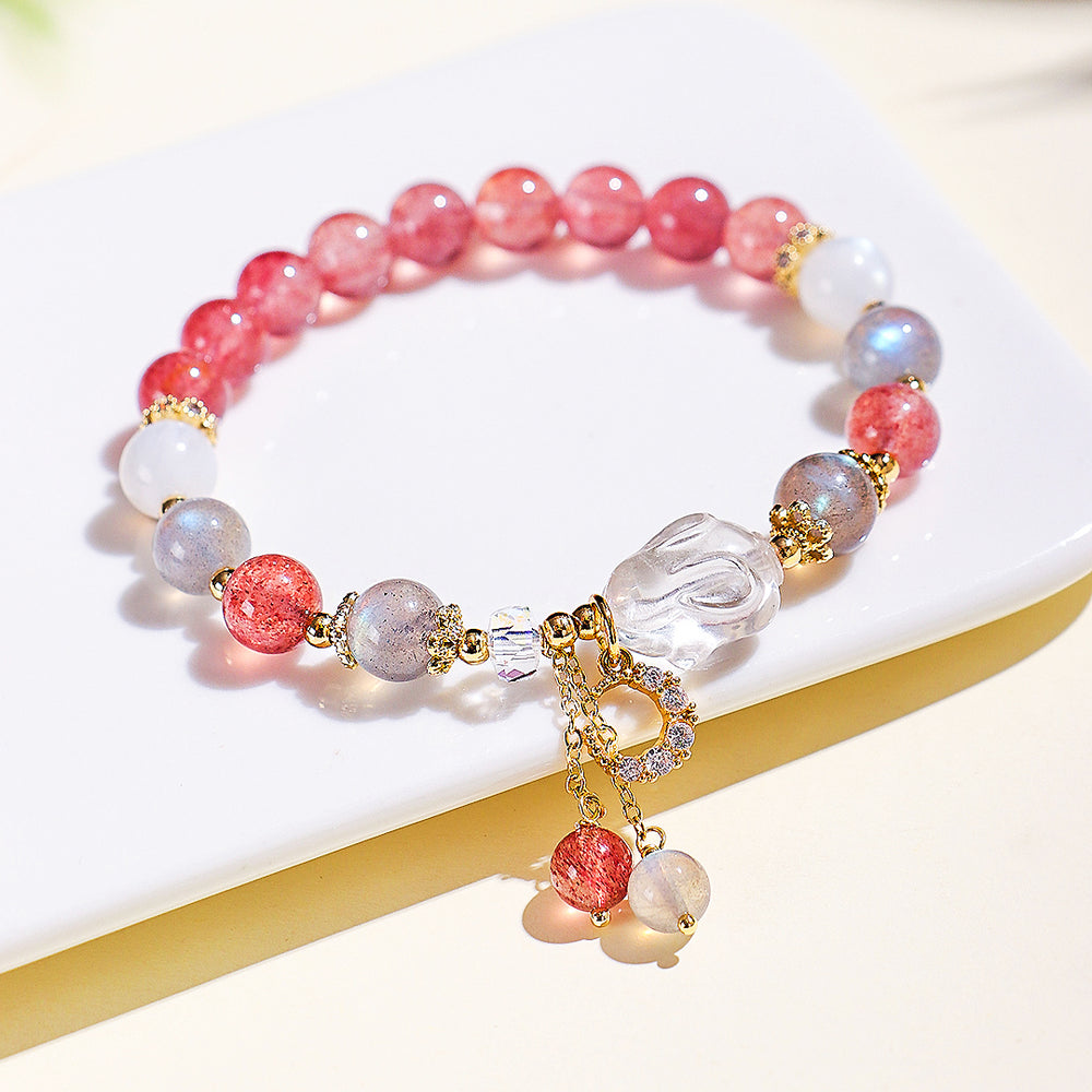 C225 - Strawberry Quartz, Moonstone