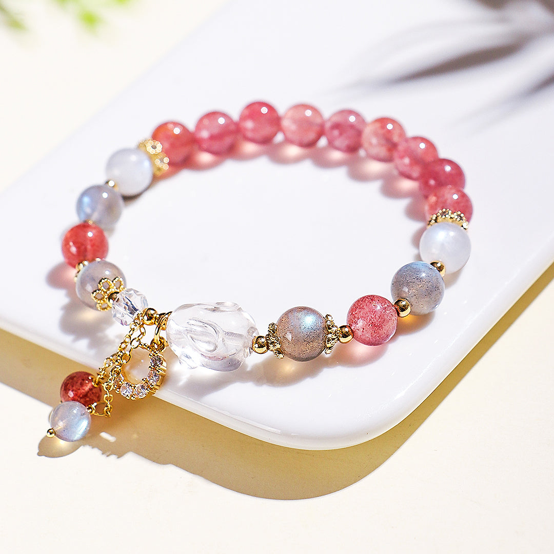 C225 - Strawberry Quartz, Moonstone