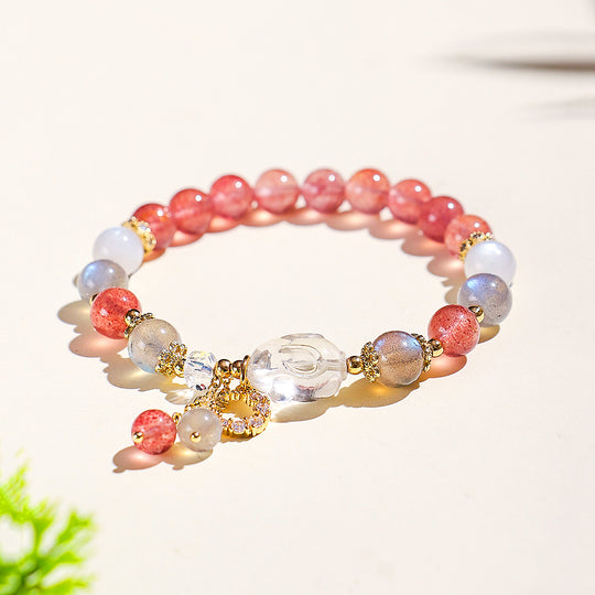 C225 - Strawberry Quartz, Moonstone