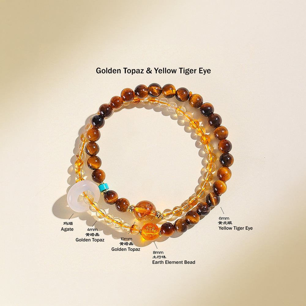 Five Elements Double-Layer Natural Crystal Bracelet | C239