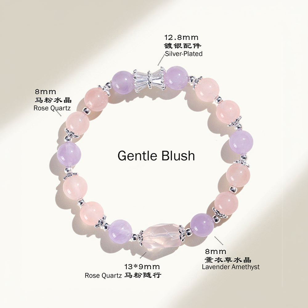 Rose Quartz & Aquamarine Natural Crystal Bracelet | C247