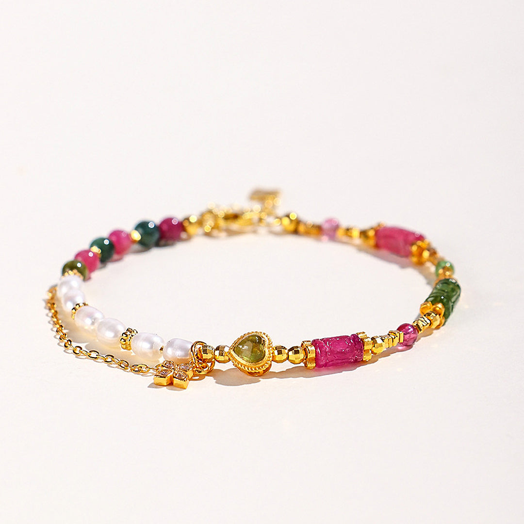 C254 – Tourmaline & Pearl Bracelet
