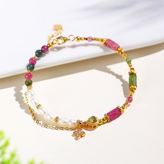 C254 – Tourmaline & Pearl Bracelet