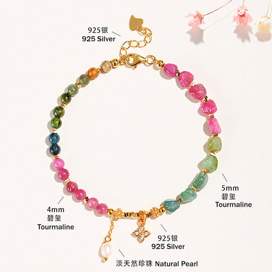 C257 – Tourmaline & Pearl Bracelet