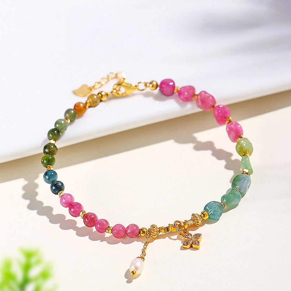 C257 – Tourmaline & Pearl Bracelet