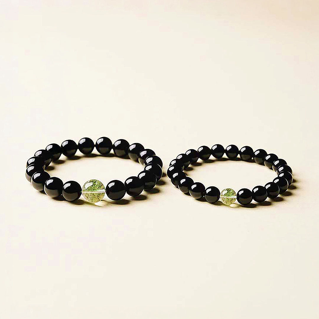 Black Obsidian &amp; Green Phantom Quartz | SKU: C273