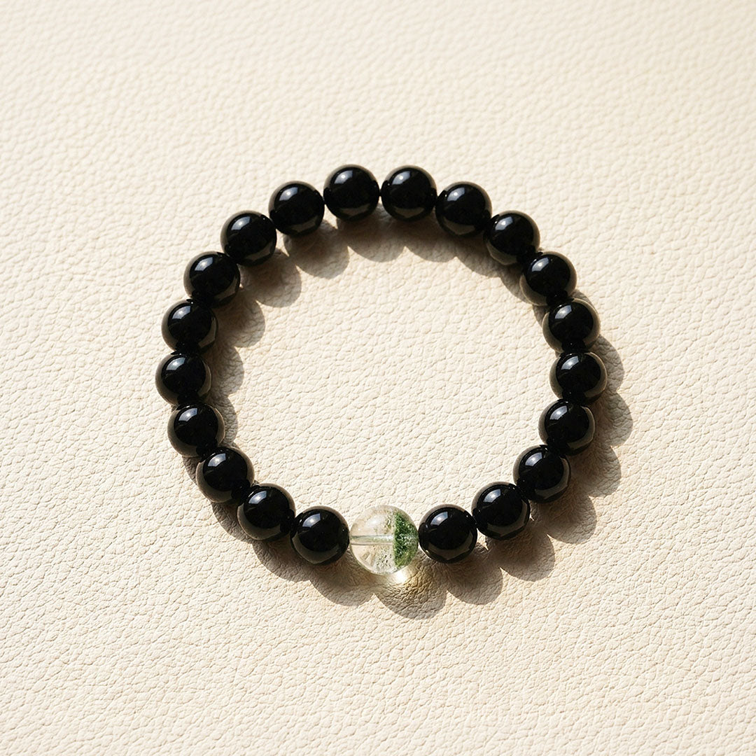 Black Obsidian &amp; Green Phantom Quartz | SKU: C273