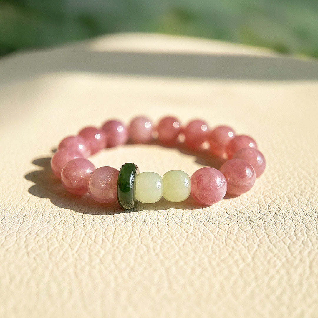 Purple Mica Rose Quartz, Hetian Jade &amp; Agate | SKU: C276