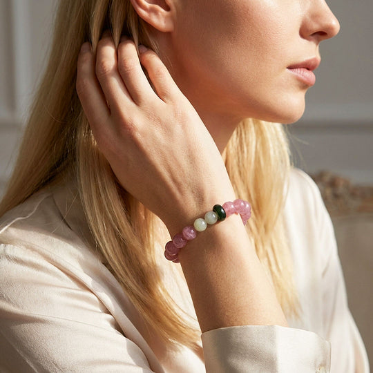 Purple Mica Rose Quartz, Hetian Jade &amp; Agate | SKU: C276