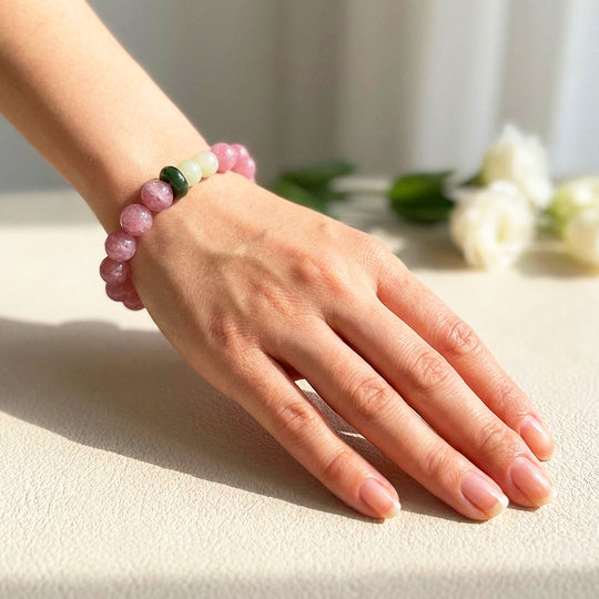 Purple Mica Rose Quartz, Hetian Jade &amp; Agate | SKU: C276