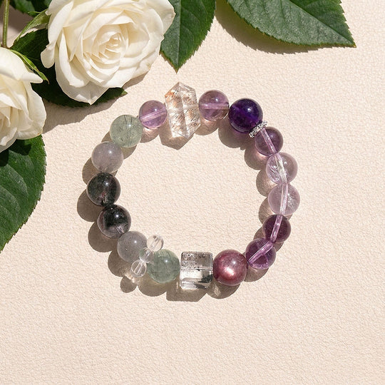 Amethyst, Rutilated Quartz, Moonstone &amp; Phantom Quartz | SKU: C278