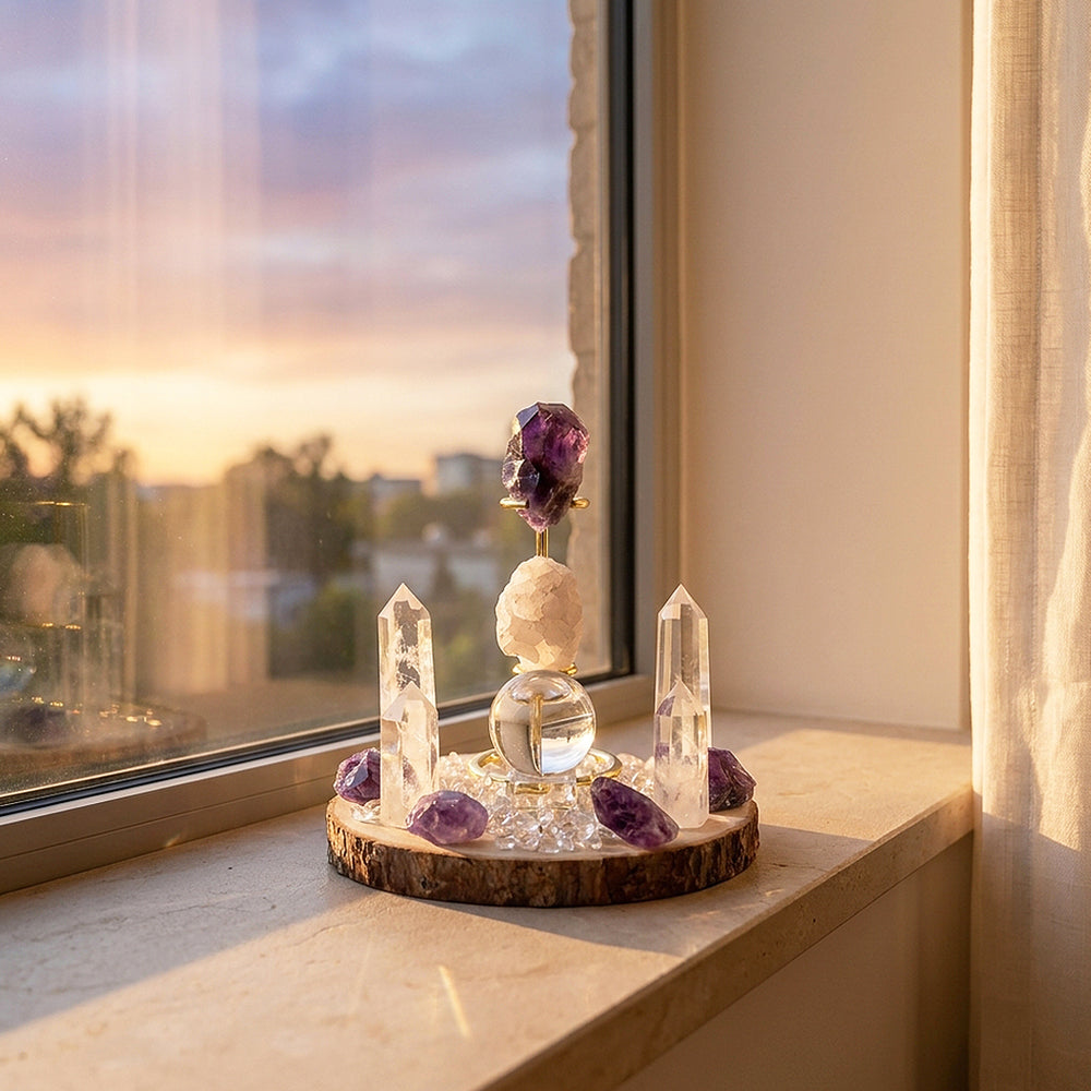 Amethyst & Clear Quartz Crystal Array | CE8000