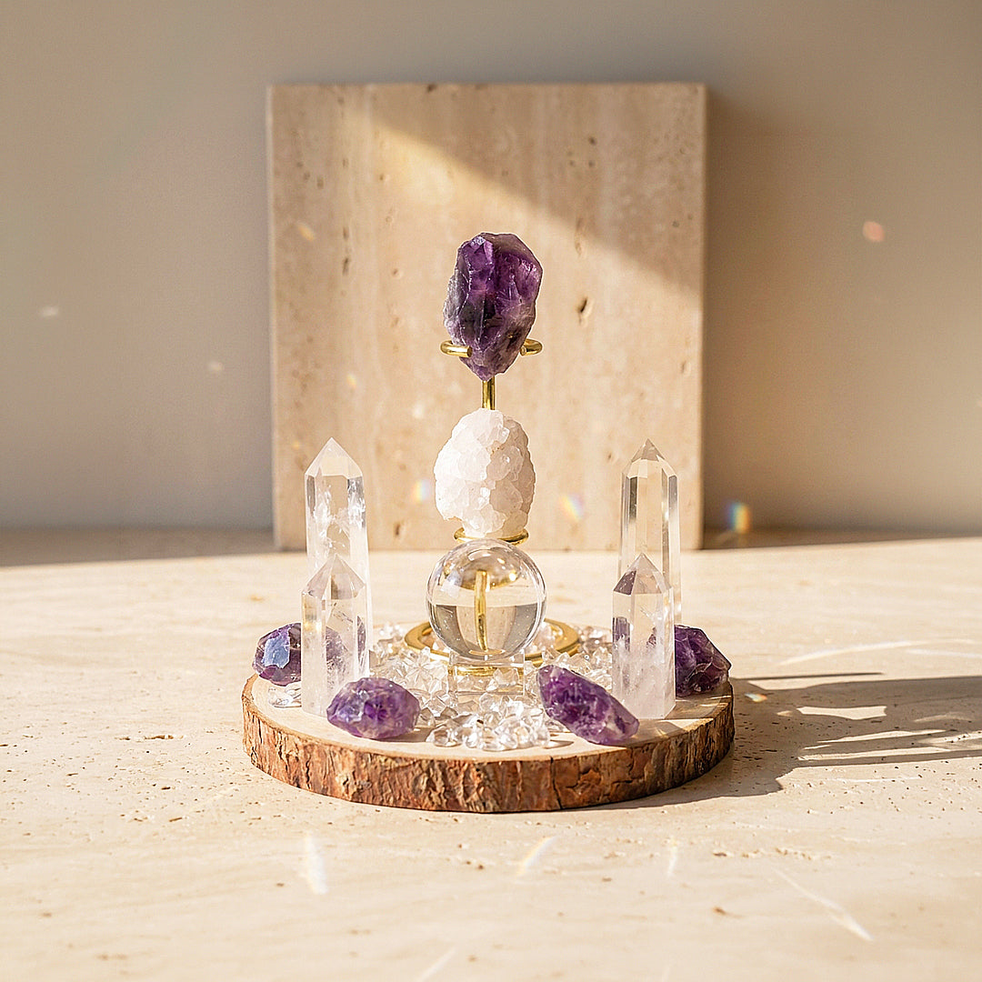Amethyst &amp; Clear Quartz Crystal Array | CE8000