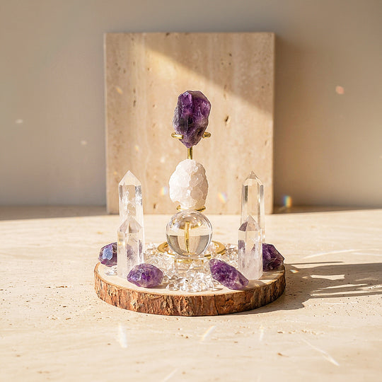 Amethyst &amp; Clear Quartz Crystal Array | CE8000