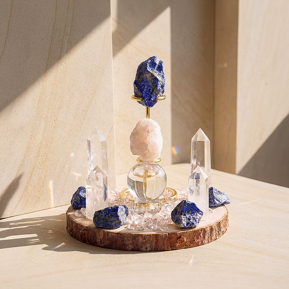 Lapis Lazuli & Clear Quartz Crystal Array | CE8008