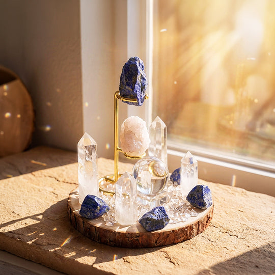 Lapis Lazuli &amp; Clear Quartz Crystal Array | CE8008