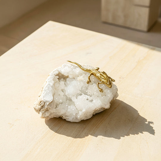 Clear Quartz Lizard Crystal Display | CE8021