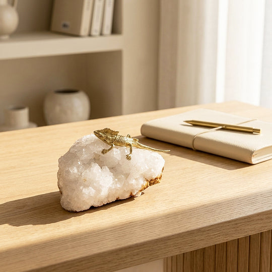 Clear Quartz Lizard Crystal Display | CE8021
