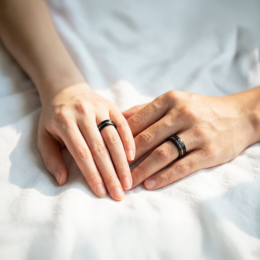 Chambers | Tungsten Couple Rings | Black Wedding Bands - Ring | Singapore Jewellery, Wedding Rings &amp; Gifts | Same Day Delivery | Tiara.com.sg
