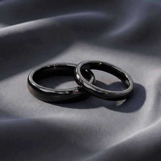 Classic Black Couple Rings | Matching Black Stainless Steel Couple Rings