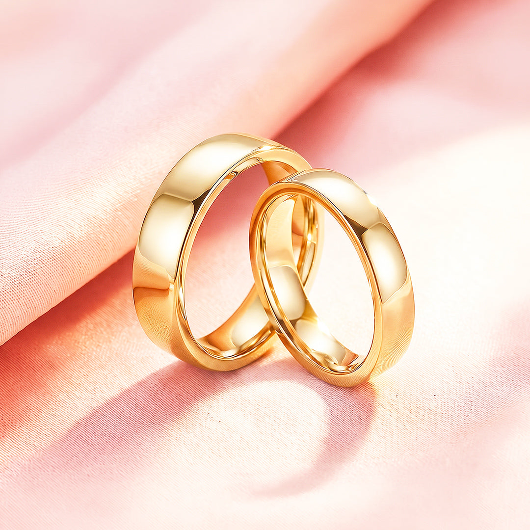 Classic Gold Couple Rings | Matching Gold Stainless Steel Couple Rings