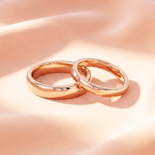 Classic Rose Gold Couple Rings | Matching Rose Gold Stainless Steel Couple Rings