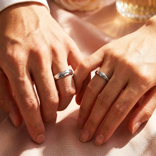 Classic Silver Couple Rings | Matching Silver Stainless Steel Couple Rings