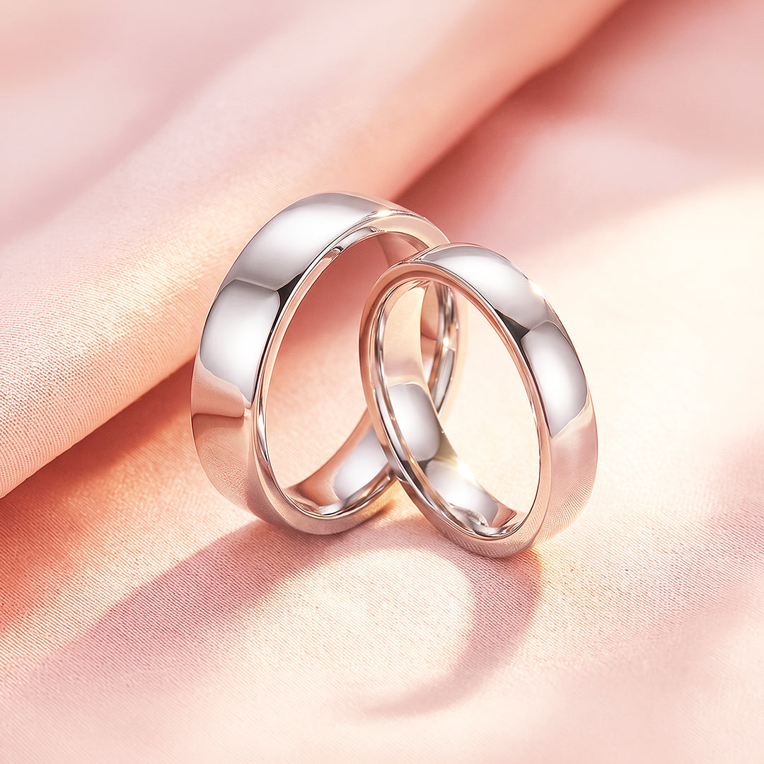 Classic Silver Couple Rings | Matching Silver Stainless Steel Couple Rings