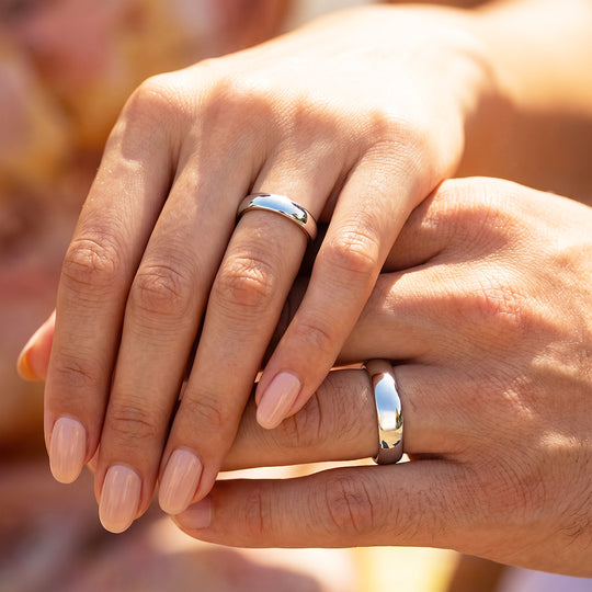 Classic Silver Couple Rings | Matching Silver Stainless Steel Couple Rings