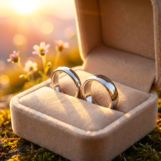 Classic Silver Couple Rings | Matching Silver Stainless Steel Couple Rings