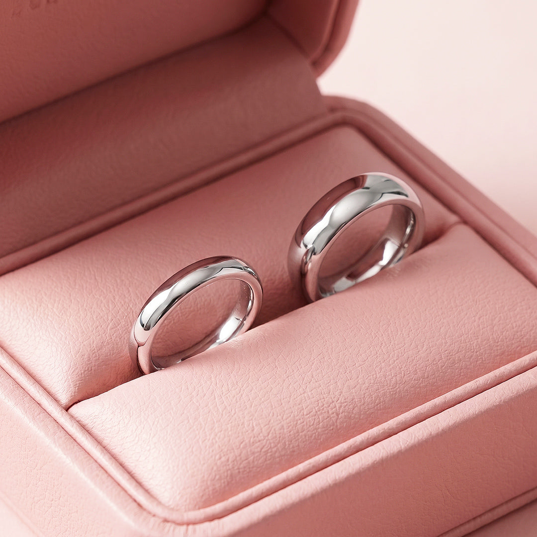 Classic Silver Couple Rings | Matching Silver Stainless Steel Couple Rings