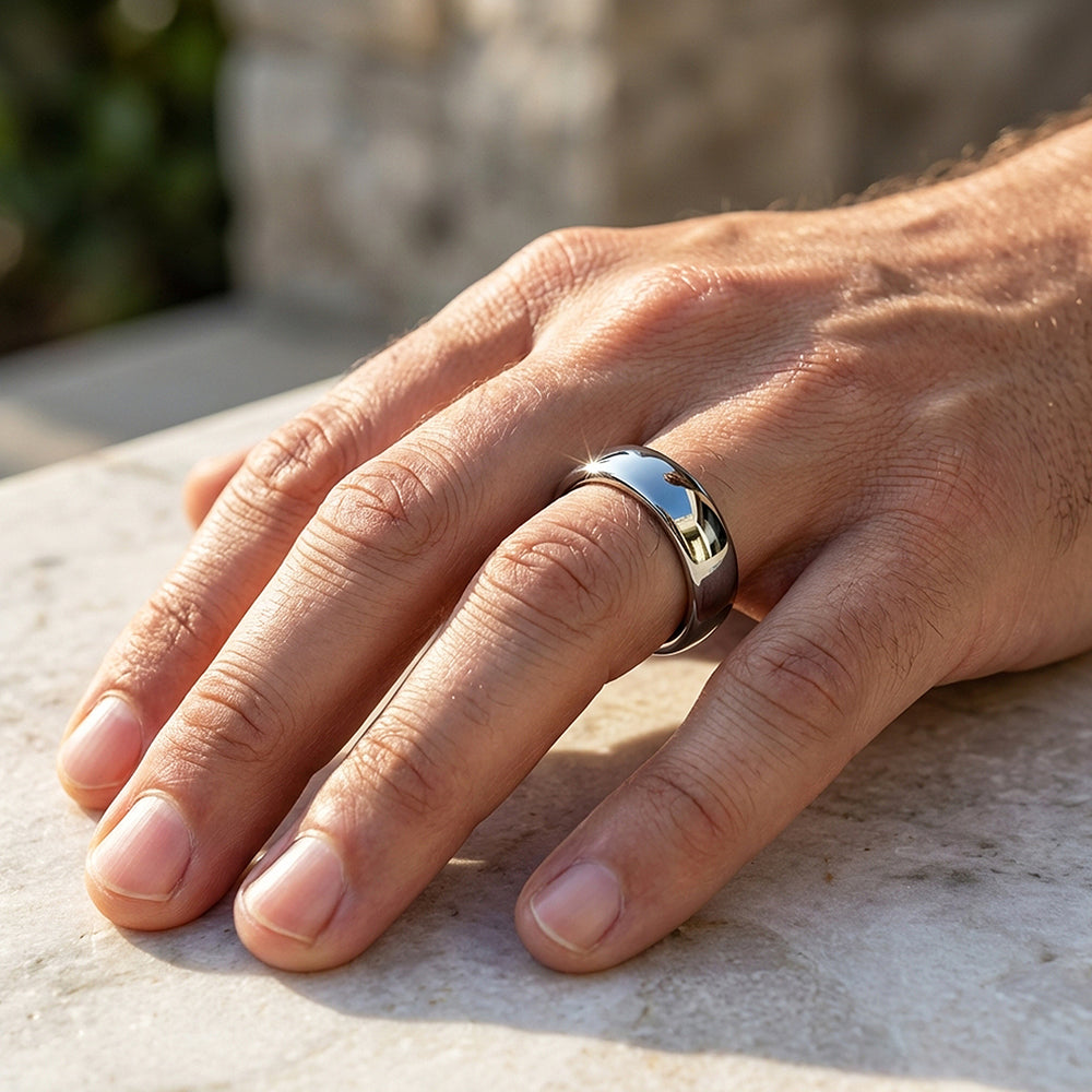 Classic Silver Polished Tungsten Carbide Ring - Ring | Singapore Jewellery, Wedding Rings & Gifts | Same Day Delivery | Tiara.com.sg