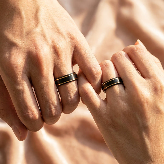Ernest | Tungsten Couple Rings | Black Wedding Bands