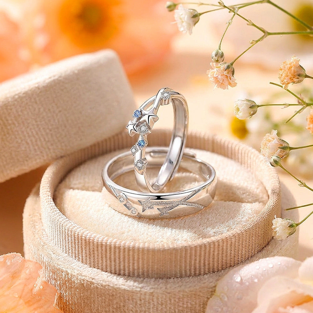 Star Motif Couple Rings | Eternal Stardust