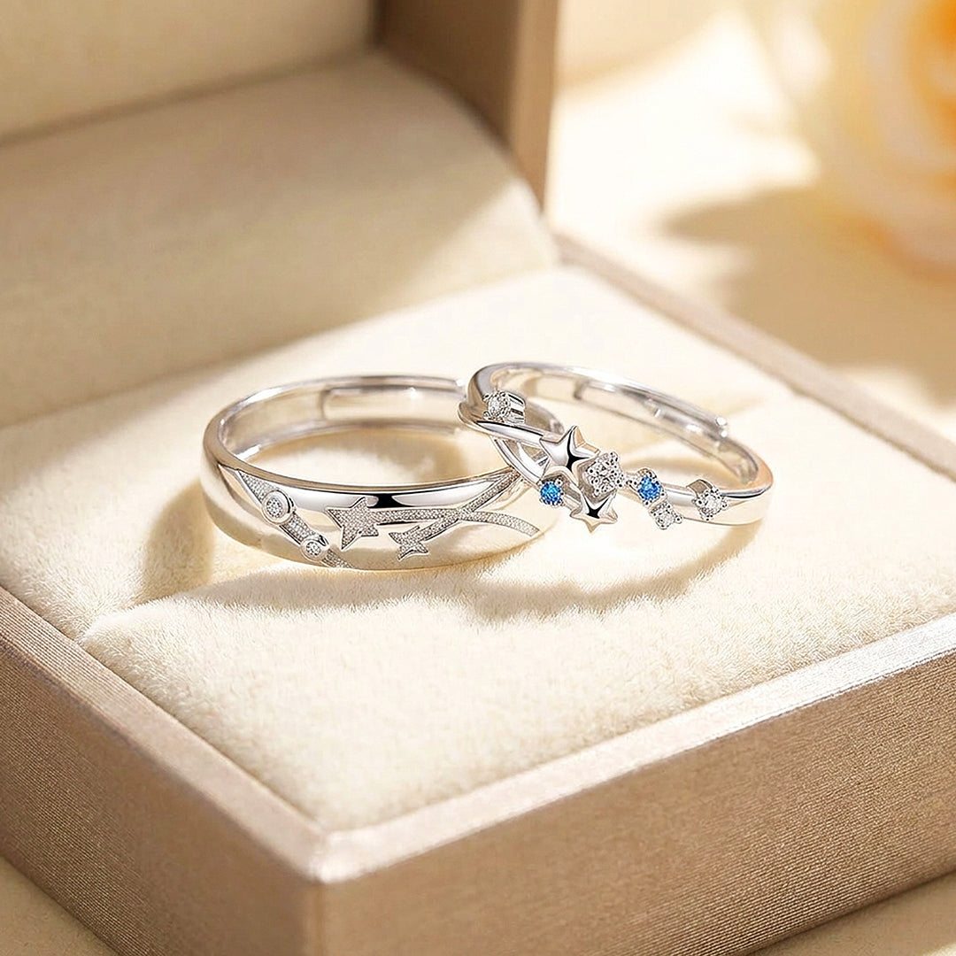 Star Motif Couple Rings | Eternal Stardust