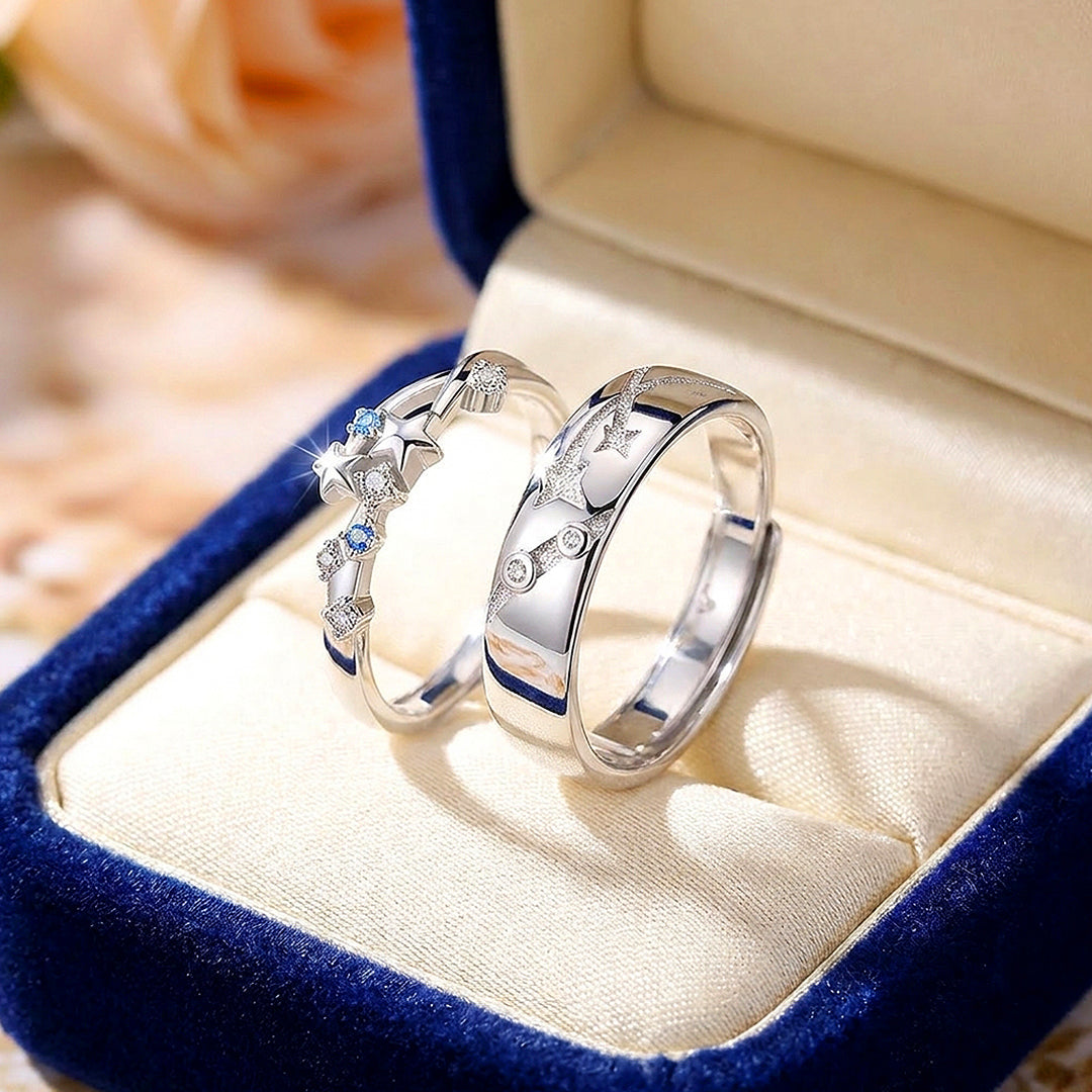 Star Motif Couple Rings | Eternal Stardust