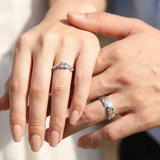 Star Motif Couple Rings | Eternal Stardust