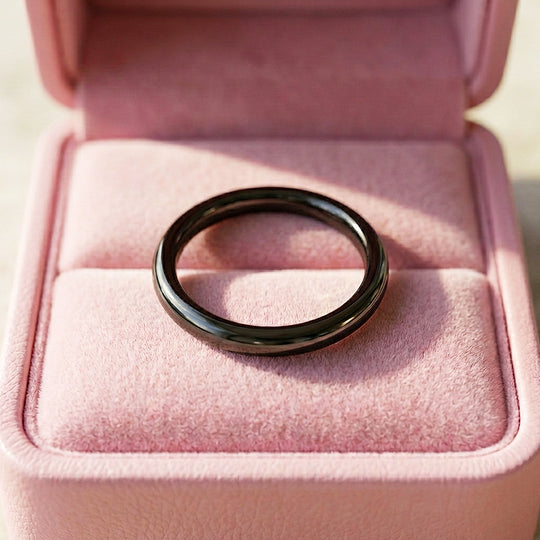 Eternal Black Polished Tungsten Carbide Ring