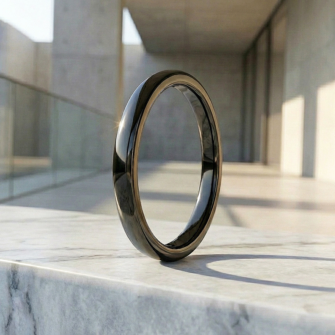 Eternal Black Polished Tungsten Carbide Ring