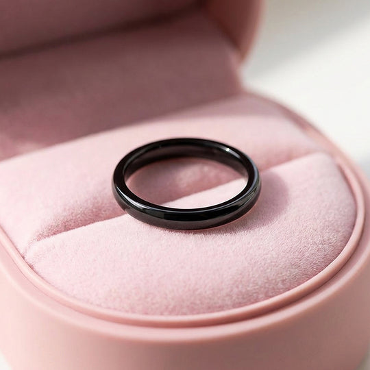 Eternal Black Polished Tungsten Carbide Ring