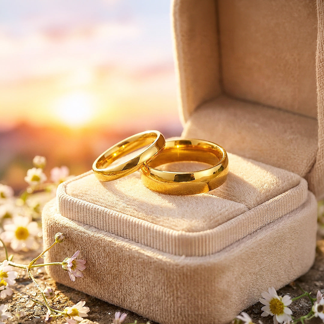 Lumi Bands Gold | High-Polished Classic Dome Wedding Band