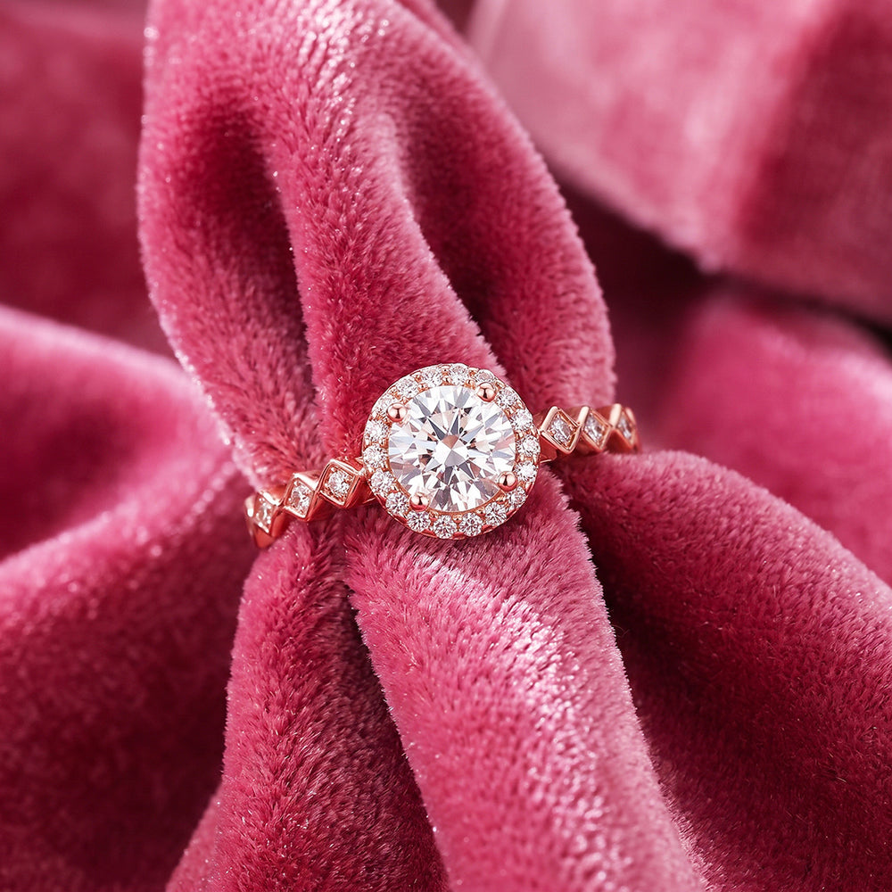 Rose Gold Halo Kite Link Ring | Women's Ring | Luxe1836 - Last Few Pieces❗