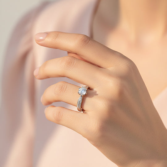 Round Solitaire Accent Engagement Ring | Luxe1896 - Ring | Singapore Jewellery, Wedding Rings &amp; Gifts | Same Day Delivery | Tiara.com.sg