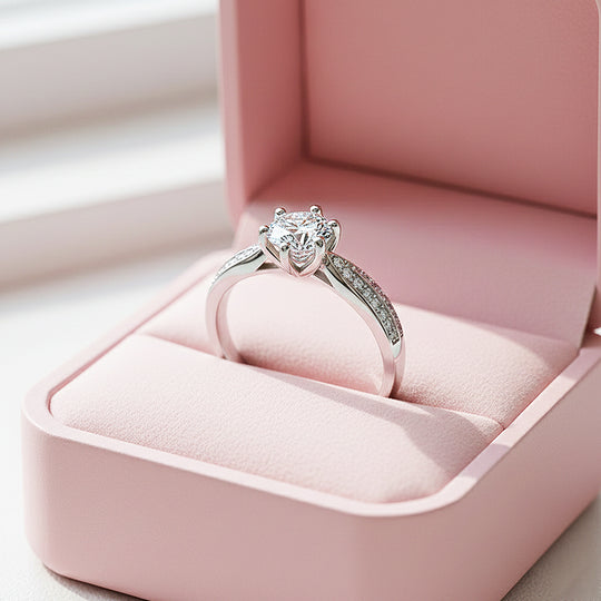 Round Solitaire Accent Engagement Ring | Luxe1896 - Ring | Singapore Jewellery, Wedding Rings &amp; Gifts | Same Day Delivery | Tiara.com.sg