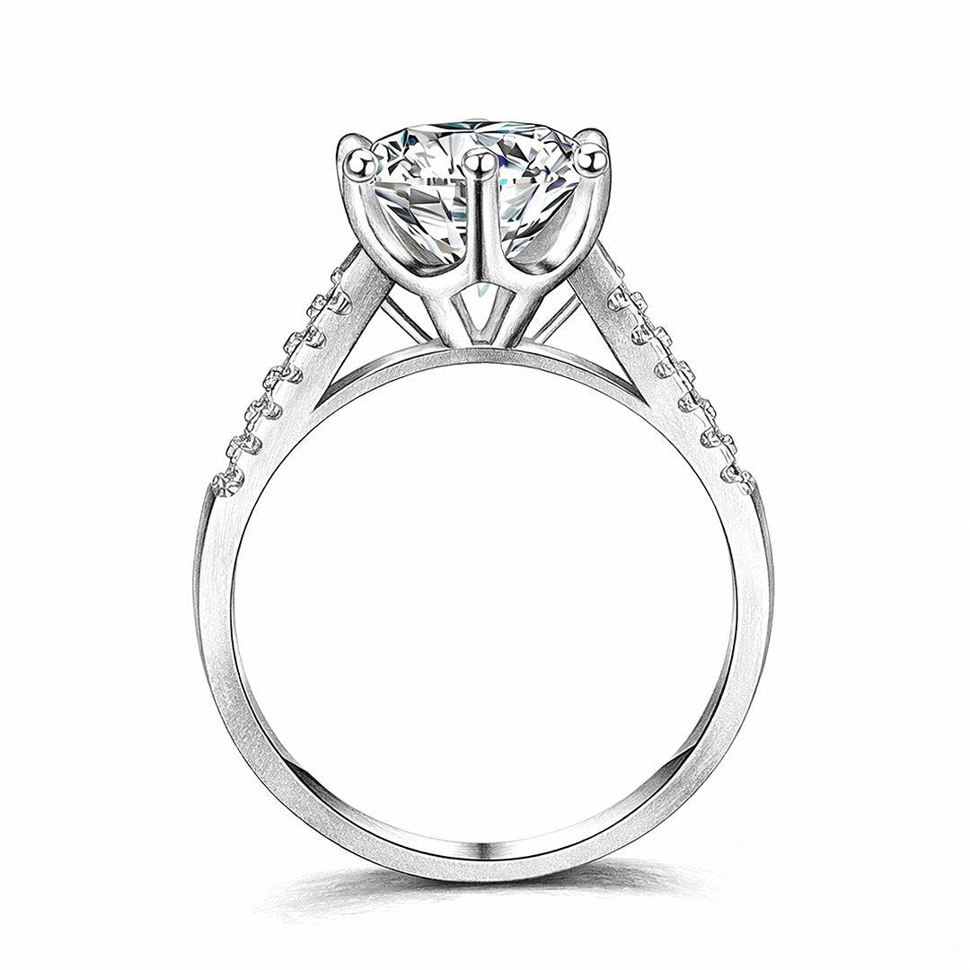 Round Solitaire Accent Engagement Ring | Luxe1896 - Ring | Singapore Jewellery, Wedding Rings &amp; Gifts | Same Day Delivery | Tiara.com.sg