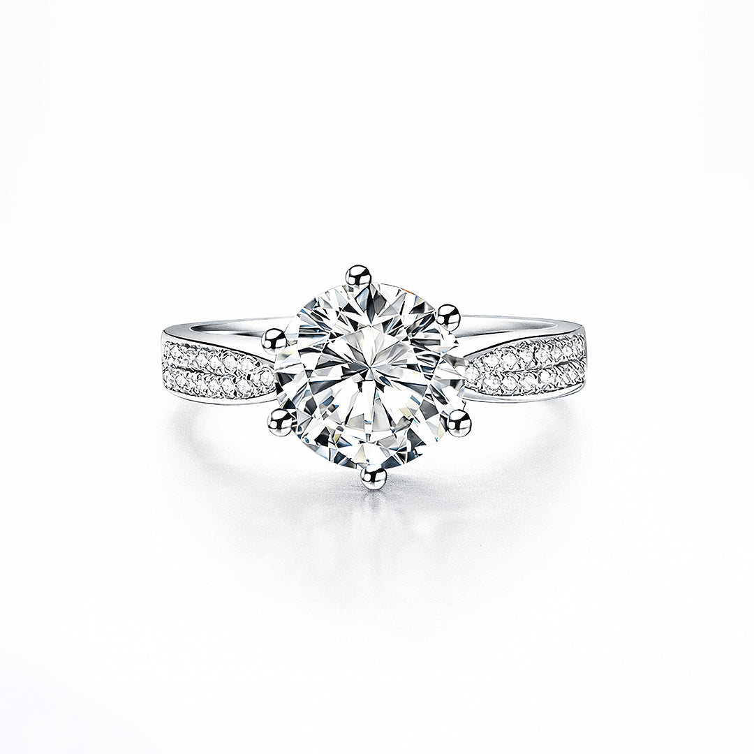 Round Solitaire Accent Engagement Ring | Luxe1896 - Ring | Singapore Jewellery, Wedding Rings &amp; Gifts | Same Day Delivery | Tiara.com.sg