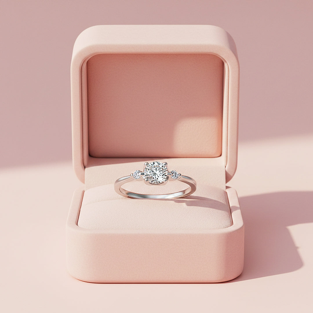 Round Solitaire Accent Engagement Ring | Luxe1967 - new designs | Singapore Jewellery, Wedding Rings &amp; Gifts | Same Day Delivery | Tiara.com.sg